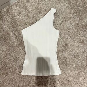 H&M White Ribbed Top